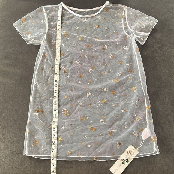 Women's Sheer Star and Moon Lightweight Swimwear Coverup Size S NWT - Picture 5 of 10